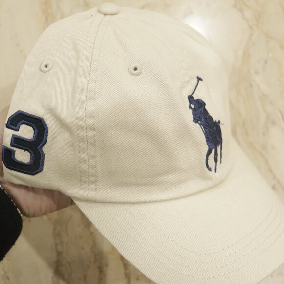 Polo Ralph Lauren Big Pony Cap | Off White 3 Logo Hat | Classic Adjustable Cap - Picture 2 of 7